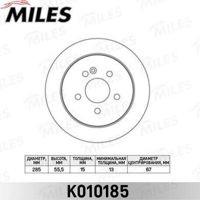 Miles K010185 - Гальмівний диск avtolavka.club