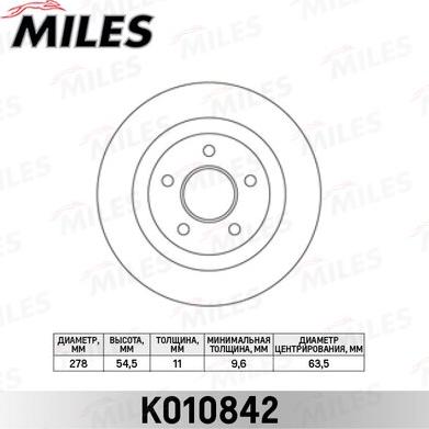 Miles K010842 - Гальмівний диск avtolavka.club