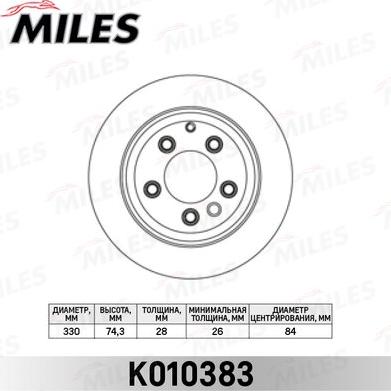 Miles K010383 - Гальмівний диск avtolavka.club