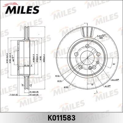 Miles K011583 - Гальмівний диск avtolavka.club