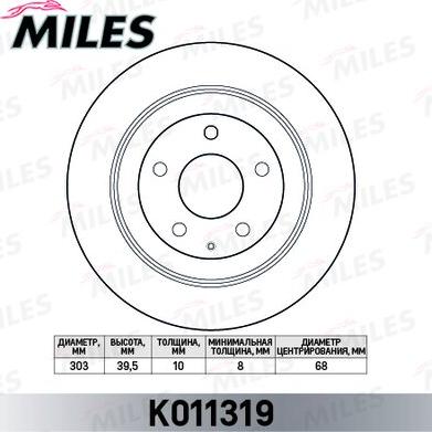 Miles K011319 - Гальмівний диск avtolavka.club