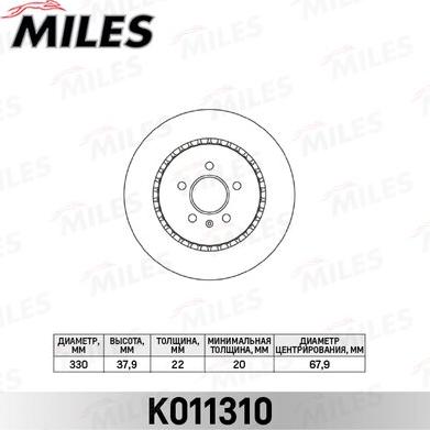 Miles K011310 - Гальмівний диск avtolavka.club