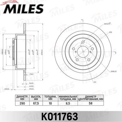 Miles K011763 - Гальмівний диск avtolavka.club