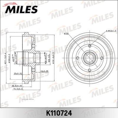 Miles K110724 - Гальмівний барабан avtolavka.club