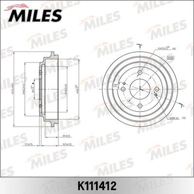 Miles K111412 - Гальмівний барабан avtolavka.club