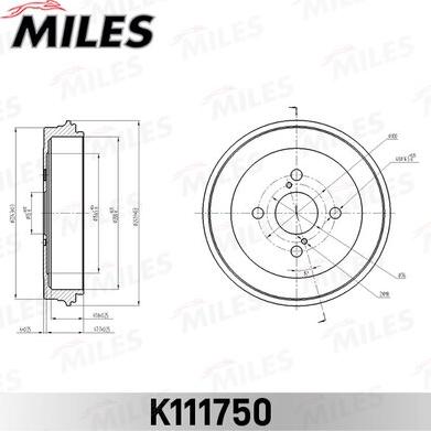 Miles K111750 - Гальмівний барабан avtolavka.club