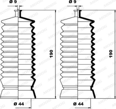 Moog K150062 - Комплект пилника, рульове управління avtolavka.club