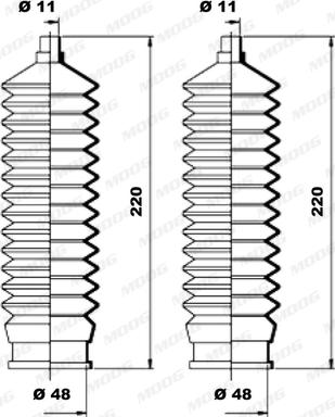 Moog K150015 - Комплект пилника, рульове управління avtolavka.club