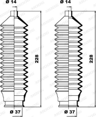 Moog K150085 - Комплект пилника, рульове управління avtolavka.club