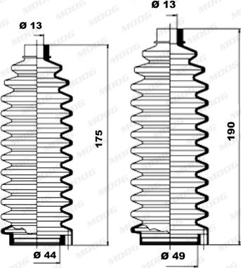 Moog K150038 - Комплект пилника, рульове управління avtolavka.club