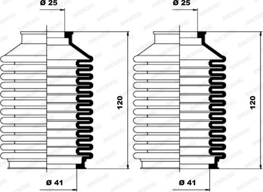 Moog K150024 - Комплект пилника, рульове управління avtolavka.club