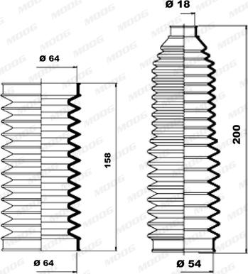 Moog K150140 - Комплект пилника, рульове управління avtolavka.club