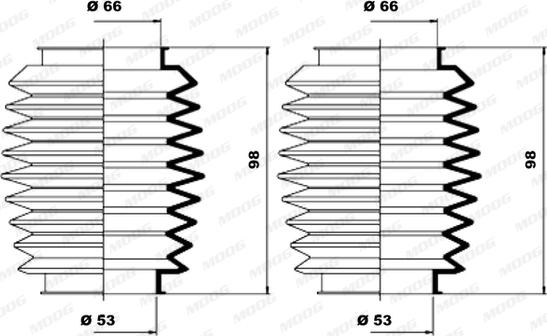 Moog K150137 - Комплект пилника, рульове управління avtolavka.club