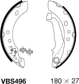 Motaquip VBS496 - Комплект гальм, барабанний механізм avtolavka.club