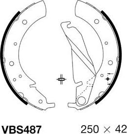 Motaquip VBS487 - Комплект гальм, барабанний механізм avtolavka.club