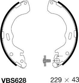 Motaquip VBS628 - Комплект гальм, барабанний механізм avtolavka.club