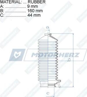 Motorherz RDZ0260MG - Пильник, рульове управління avtolavka.club