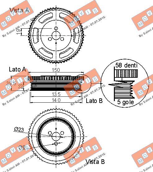 MOVIS AST9058 - Ремінний шків, колінчастий вал avtolavka.club