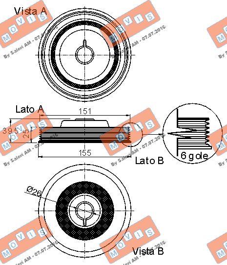 MOVIS AST9219 - Ремінний шків, колінчастий вал avtolavka.club