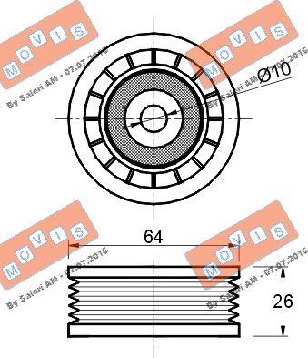 MOVIS AST1611 - Паразитний / провідний ролик, поліклиновий ремінь avtolavka.club