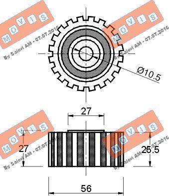 MOVIS AST1185 - Паразитний / Провідний ролик, зубчастий ремінь avtolavka.club