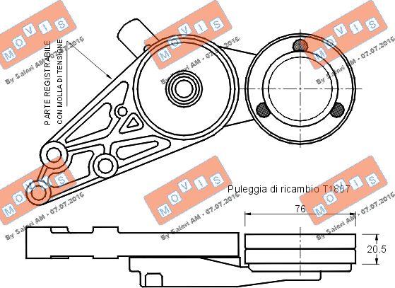 MOVIS AST1376 - Натягувач ременя, клинові зуб. avtolavka.club