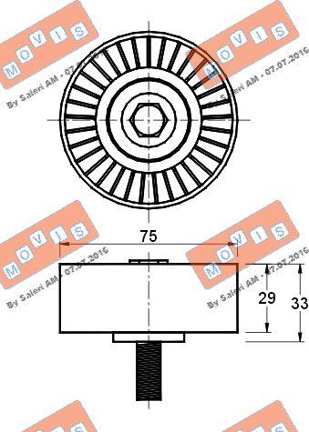 MOVIS AST2264 - Паразитний / провідний ролик, поліклиновий ремінь avtolavka.club