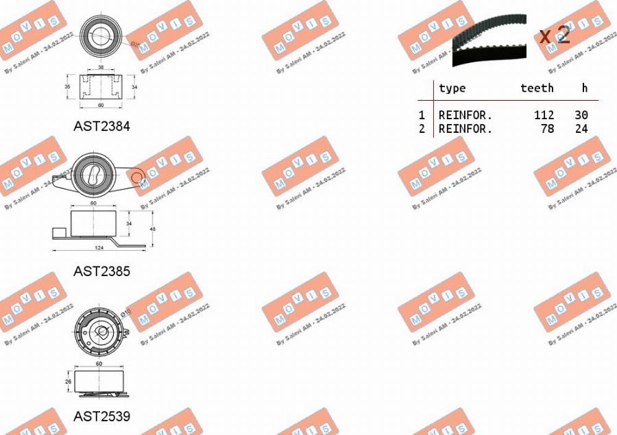 MOVIS ASTK0952C1 - Комплект ременя ГРМ avtolavka.club