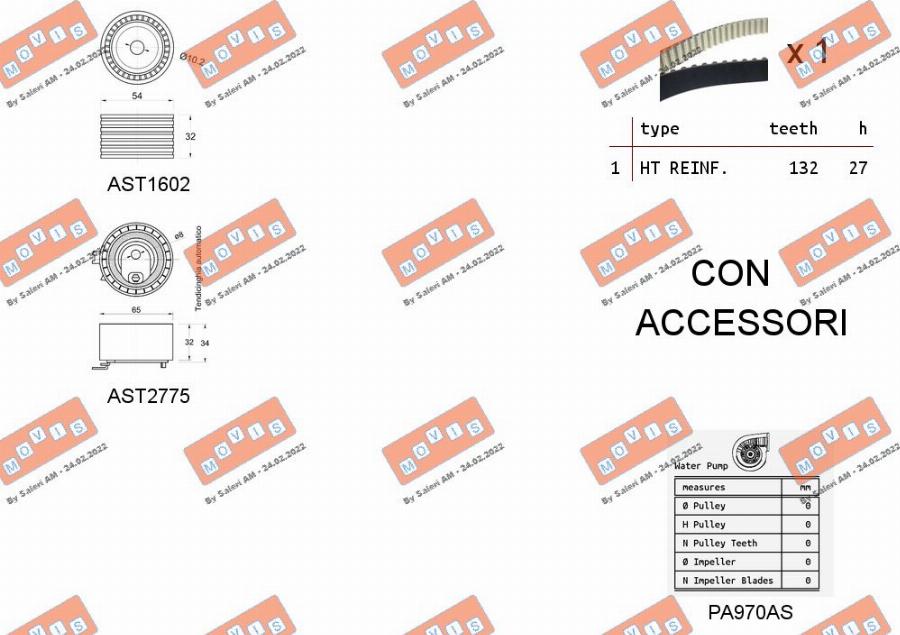 MOVIS ASTK1089PA - Водяний насос + комплект зубчатого ременя avtolavka.club