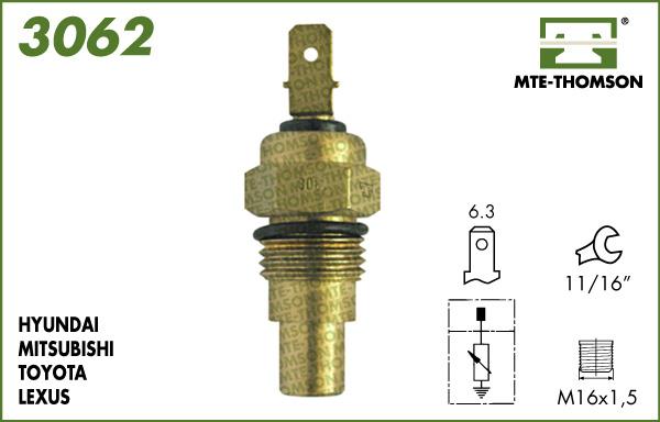 MTE-Thomson 3062 - Датчик, температура охолоджуючої рідини avtolavka.club