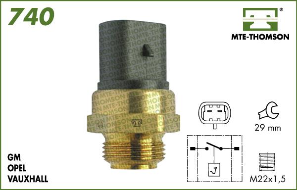 MTE-Thomson 740.100/95 - Термовимикач, вентилятор радіатора / кондиціонера avtolavka.club