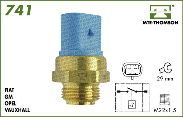 MTE-Thomson 741.88/83 - Термовимикач, вентилятор радіатора / кондиціонера avtolavka.club