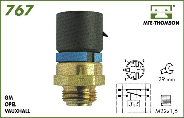 MTE-Thomson 767.95/120 - Термовимикач, вентилятор радіатора / кондиціонера avtolavka.club