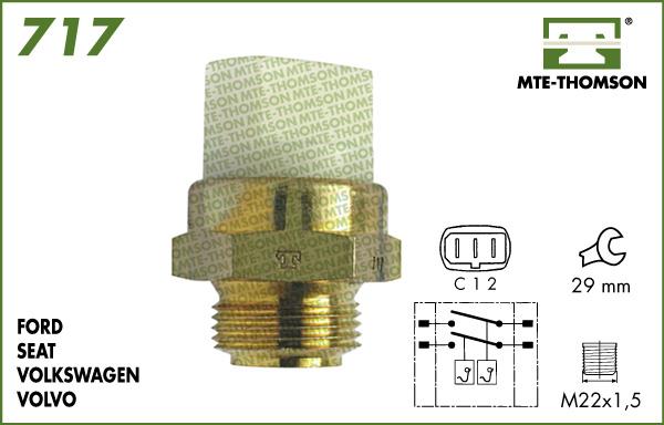 MTE-Thomson 717.87/92 - Термовимикач, вентилятор радіатора / кондиціонера avtolavka.club