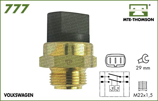 MTE-Thomson 777.95/102 - Термовимикач, вентилятор радіатора / кондиціонера avtolavka.club