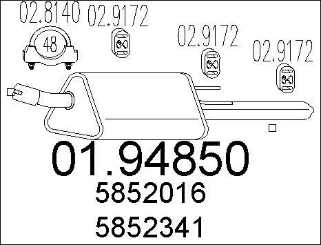 MTS 01.94850 - Глушник вихлопних газів кінцевий avtolavka.club