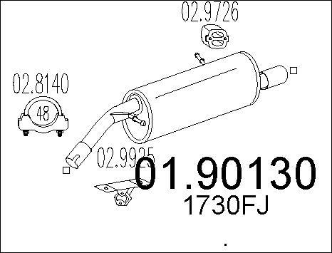 MTS 01.90130 - Глушник вихлопних газів кінцевий avtolavka.club