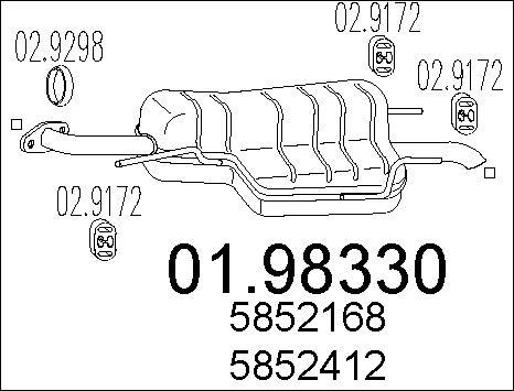 MTS 01.98330 - Глушник вихлопних газів кінцевий avtolavka.club