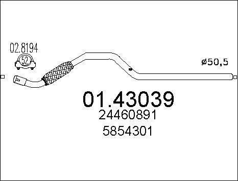 MTS 01.43039 - Труба вихлопного газу avtolavka.club