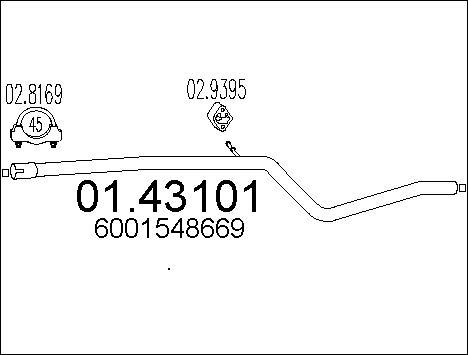 MTS 01.43101 - Труба вихлопного газу avtolavka.club