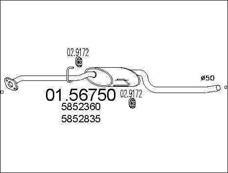 MTS 01.56750 - Середній глушник вихлопних газів avtolavka.club