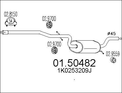 MTS 01.50482 - Середній глушник вихлопних газів avtolavka.club