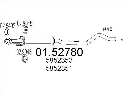 MTS 01.52780 - Середній глушник вихлопних газів avtolavka.club