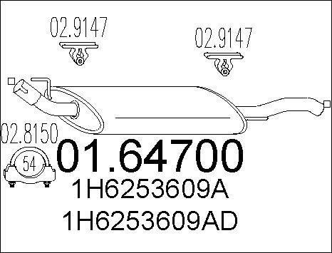 MTS 01.64700 - Глушник вихлопних газів кінцевий avtolavka.club