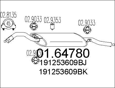 MTS 01.64780 - Глушник вихлопних газів кінцевий avtolavka.club