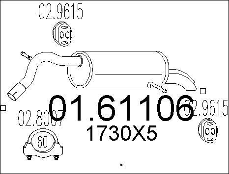 MTS 01.61106 - Глушник вихлопних газів кінцевий avtolavka.club