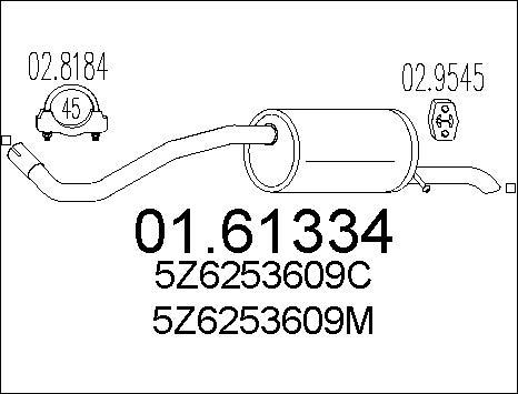 MTS 01.61334 - Глушник вихлопних газів кінцевий avtolavka.club