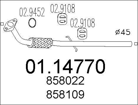 MTS 01.14770 - Труба вихлопного газу avtolavka.club