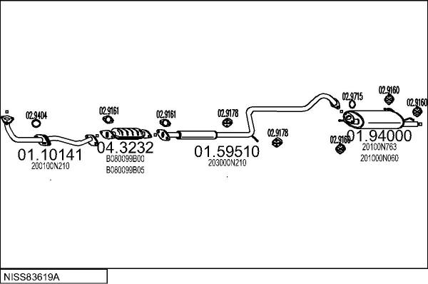 MTS NISS83619A005224 - Система випуску ОГ avtolavka.club