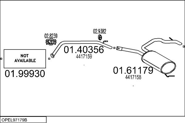 MTS OPEL97179B019922 - Система випуску ОГ avtolavka.club